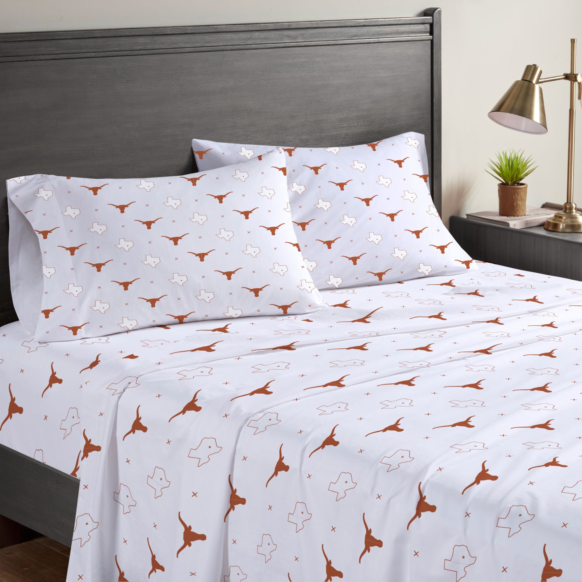 Pegasus NCAA Texas Longhorns Small X Queen Sheet Set