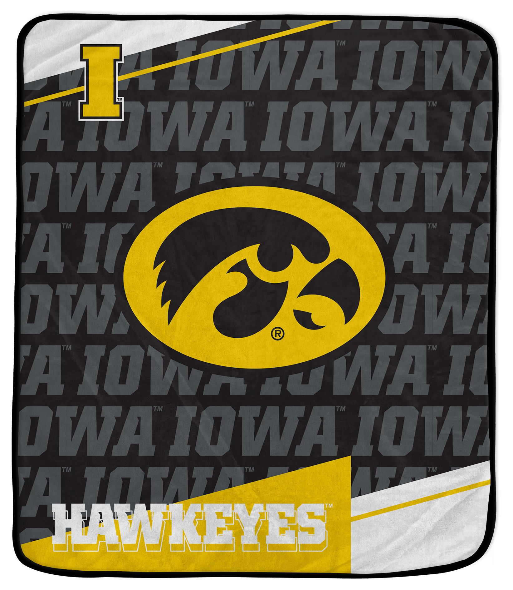 Pegasus NCAA Iowa Hawkeyes Diagonal Ghost Blanket