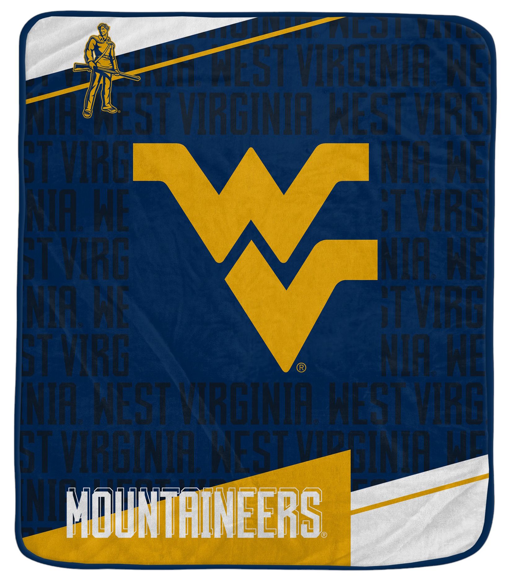 Pegasus NCAA West Virginia Mountaineers Diagonal Ghost Blanket