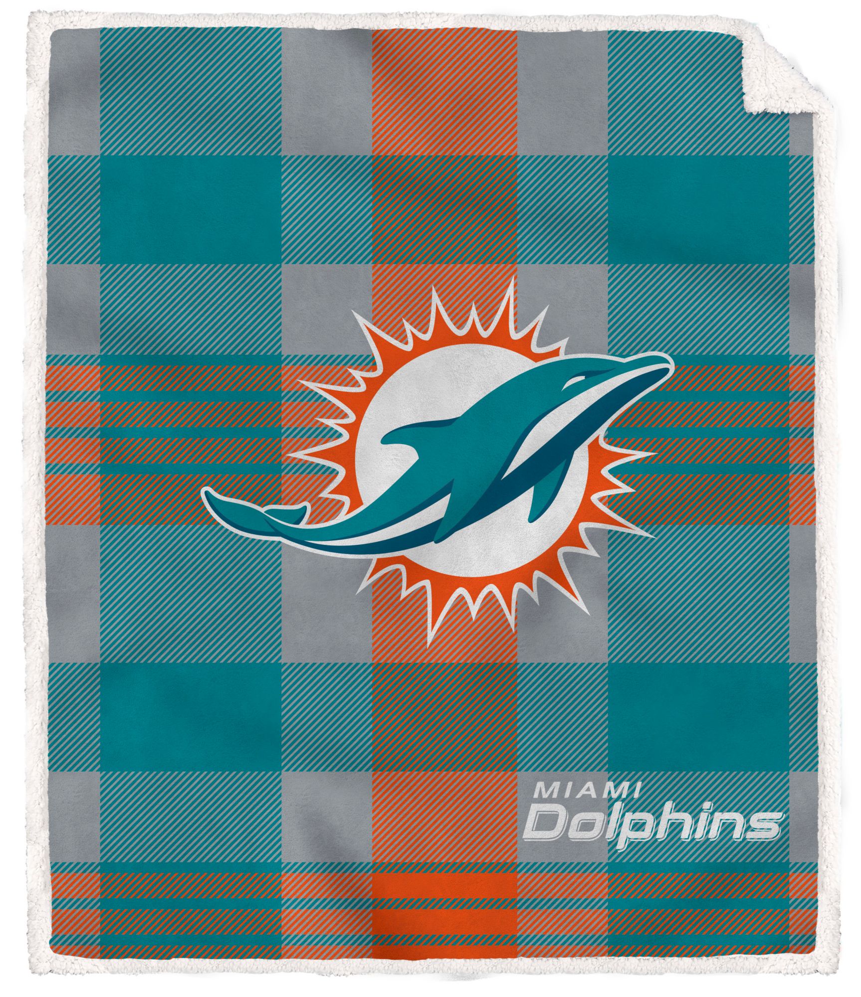 Pegasus NFL Miami Dolphins Plaid Steel Blanket