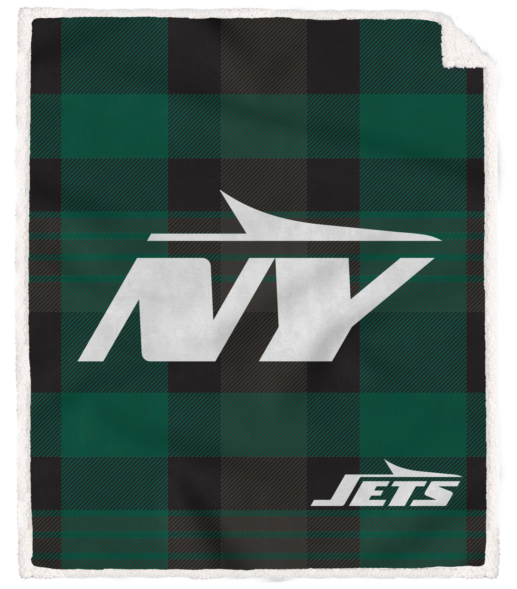 Pegasus NFL New York Jets Plaid Steel Blanket