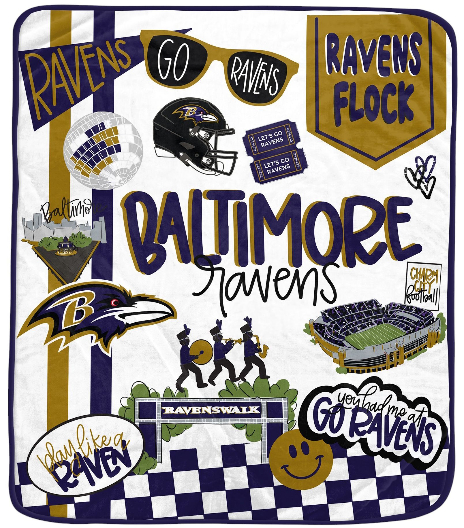 Pegasus NFL Baltimore Ravens Native Fan Blanket