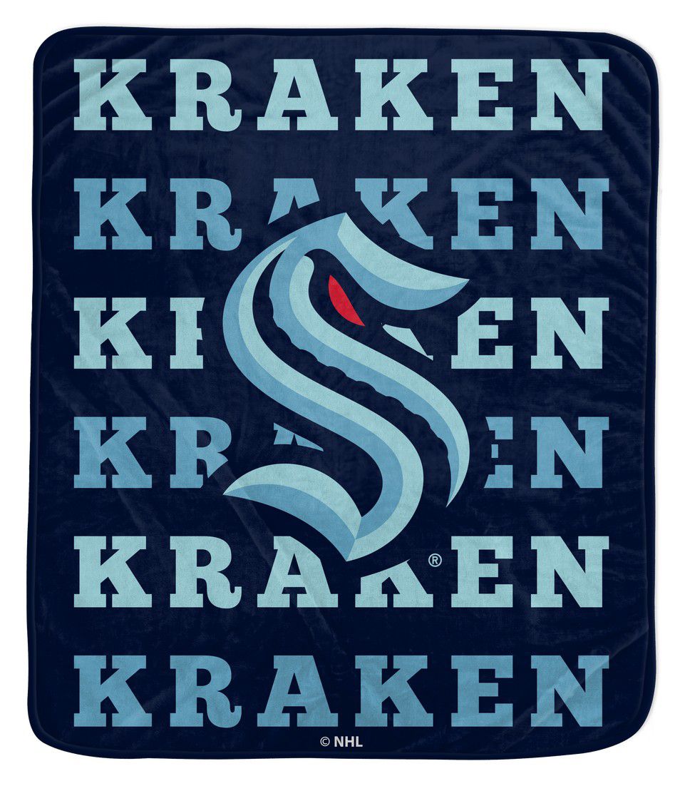 Pegasus Sports Seattle Kraken Repeating Logo Blanket
