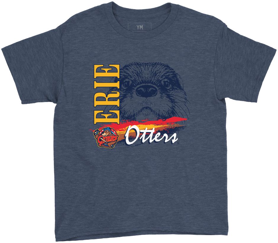 Erie Apparel Youth Erie Otters 90s Splash Navy T-Shirt