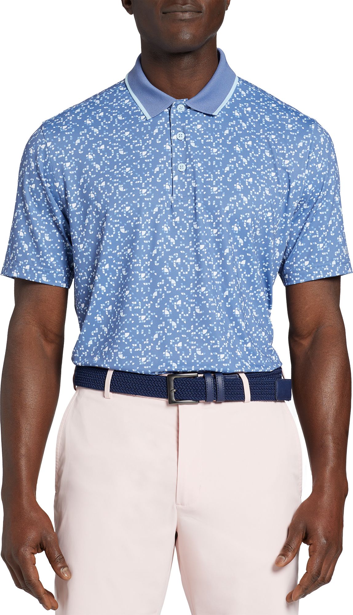 Walter Hagen Men's Performance 11 Disco Geo Print Short Sleeve Golf Polo