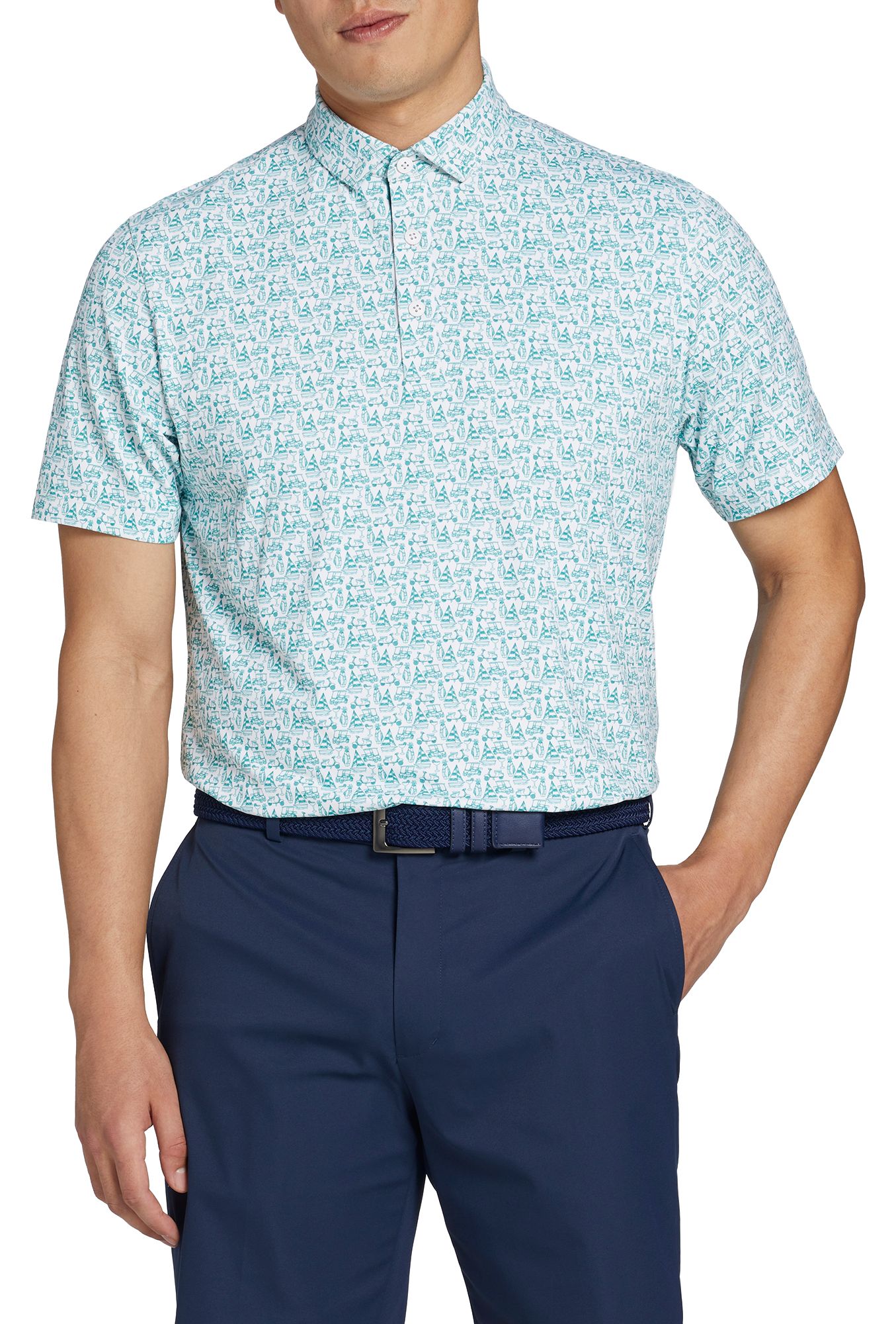 Walter Hagen Men's Performance 11 Naples Printed Short Sleeve Golf Polo