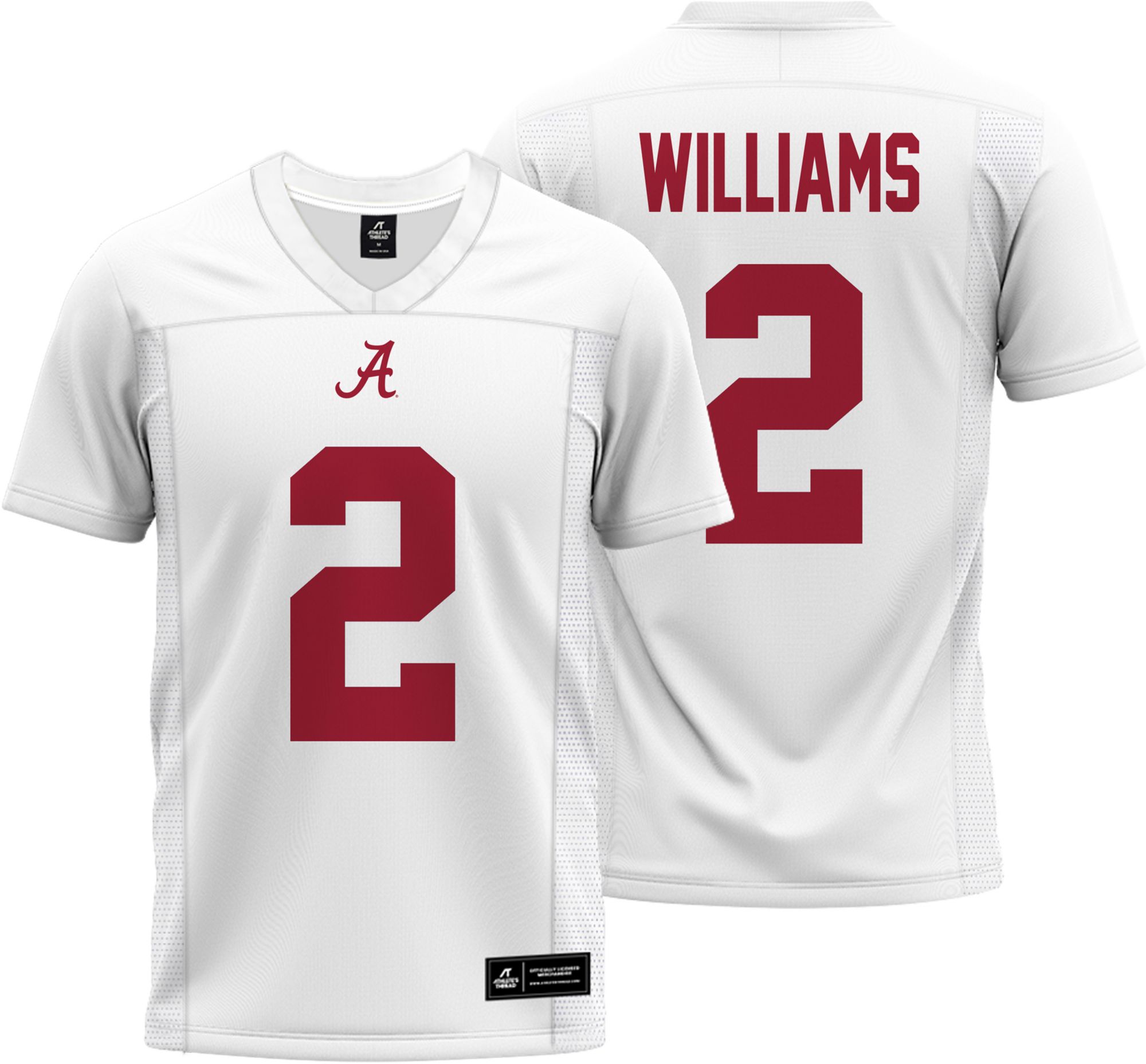 Athlete's Thread Men's Alabama Crimson Tide Ryan Williams #2 White Football Jersey