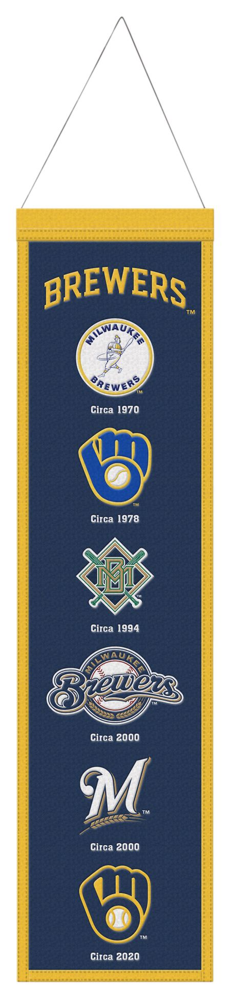 Wincraft Milwaukee Brewers 8'' x 32'' Wool Banner