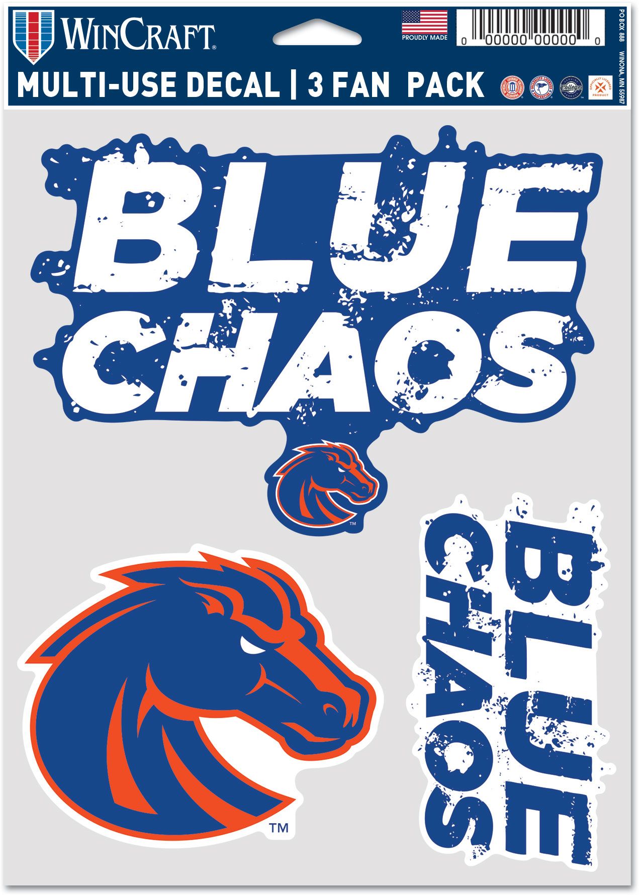 WinCraft Boise State Broncos 3-Pack Decal