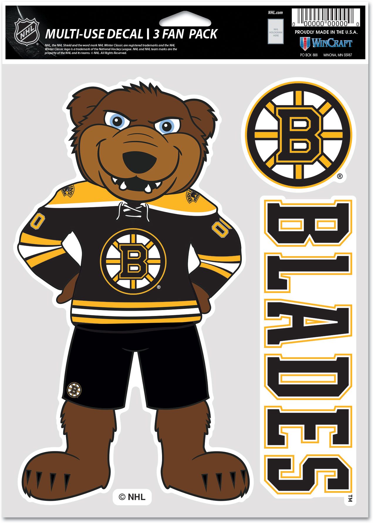 WinCraft Boston Bruins 3-Pack Decal