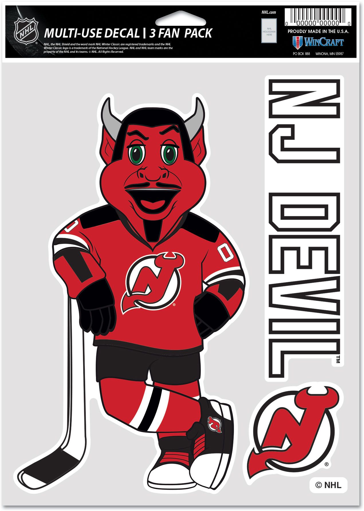 WinCraft New Jersey Devils 3-Pack Decal