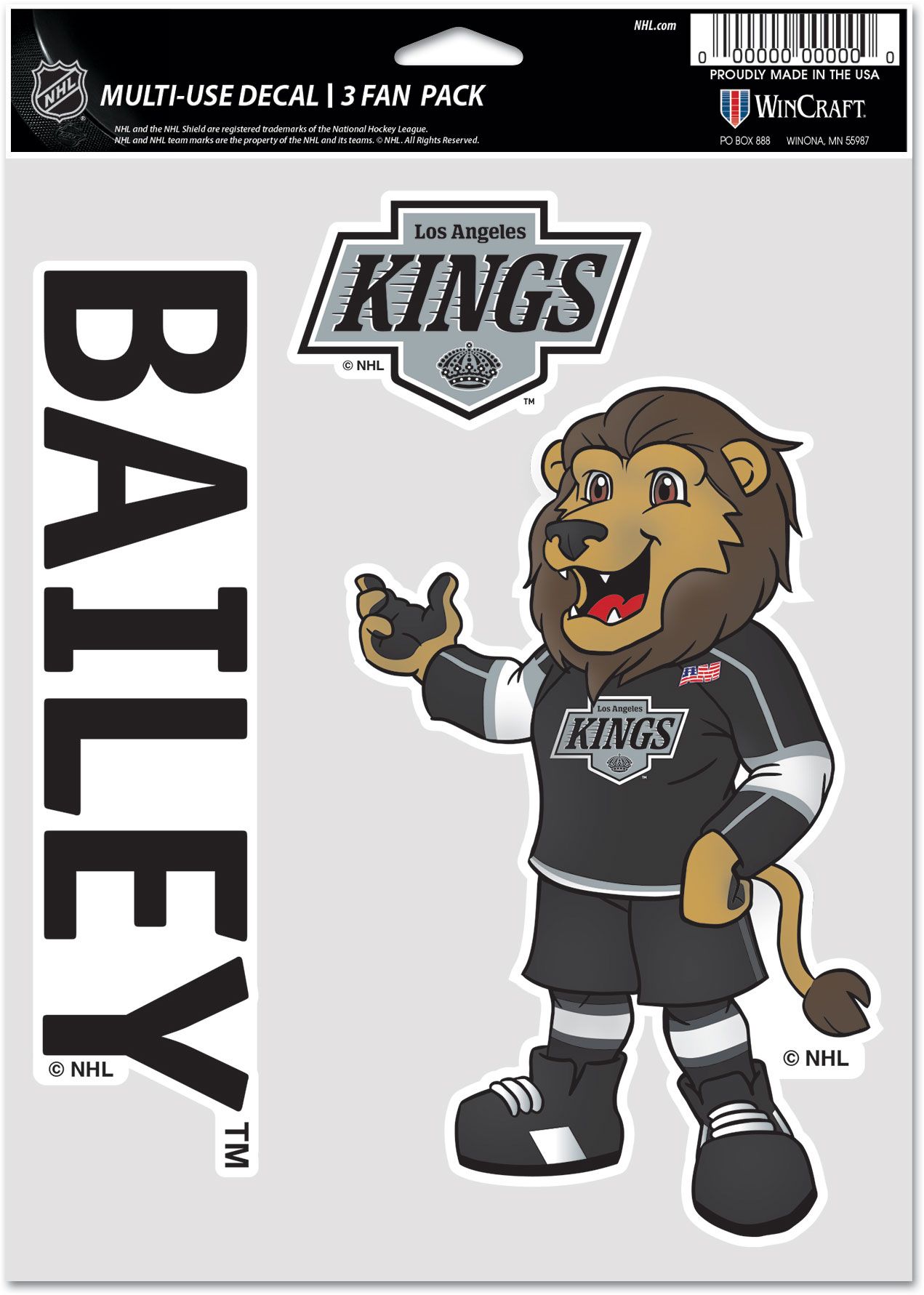 WinCraft Los Angeles Kings 3-Pack Decal