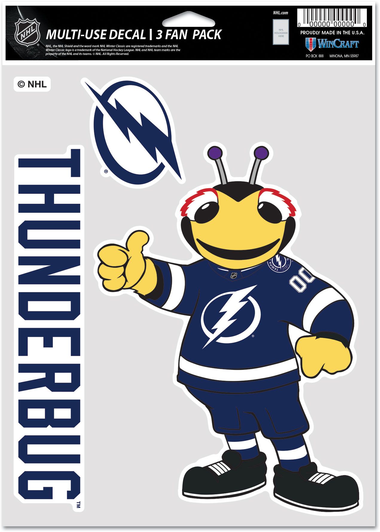 WinCraft Tampa Bay Lightning 3-Pack Decal