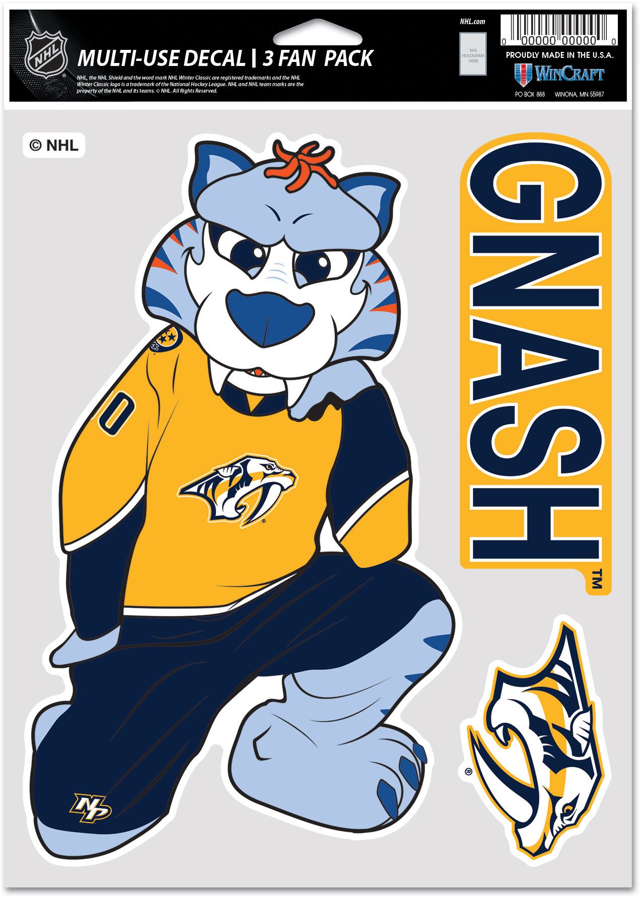 WinCraft Nashville Predators 3-Pack Decal