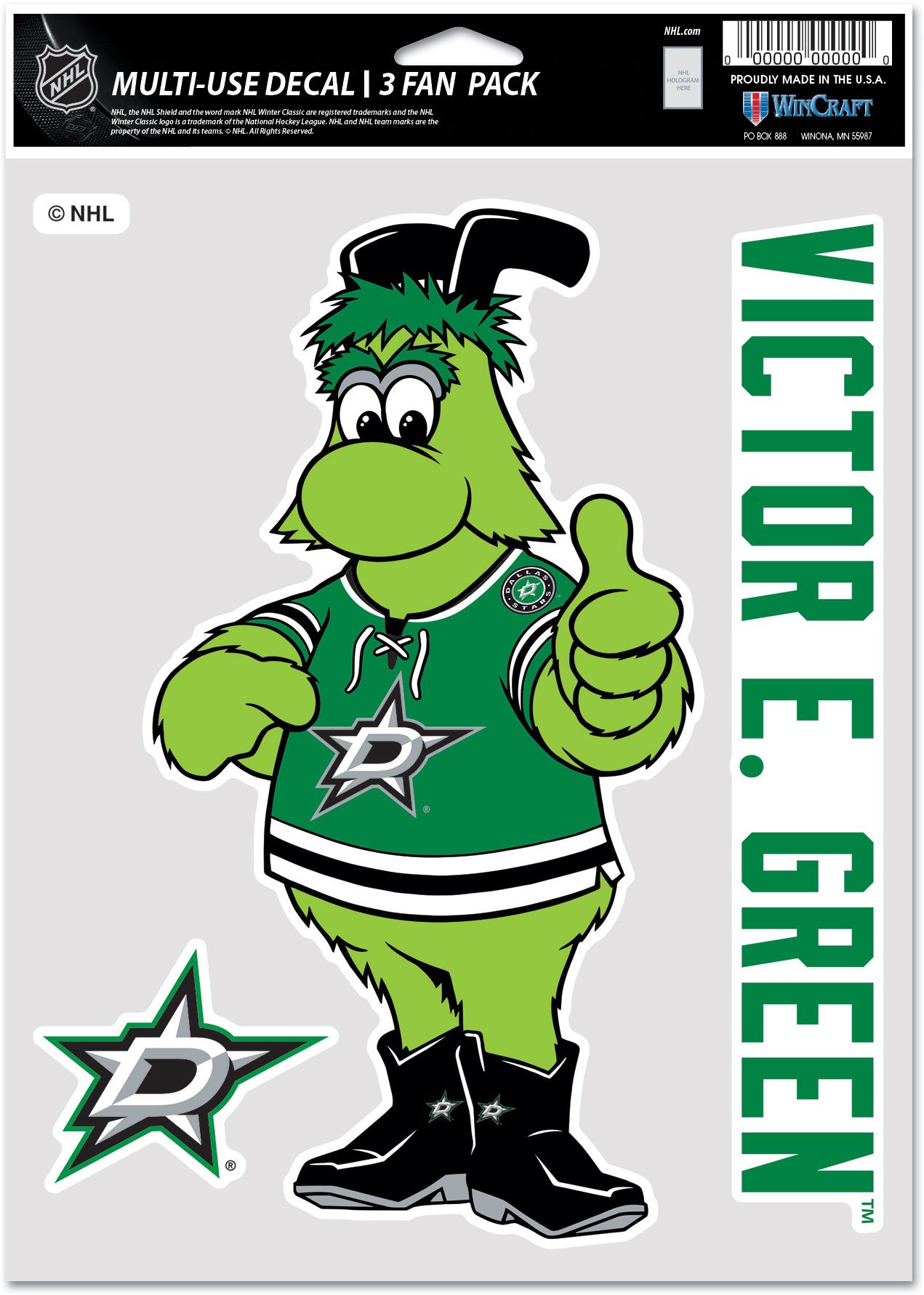 WinCraft Dallas Stars 3-Pack Decal