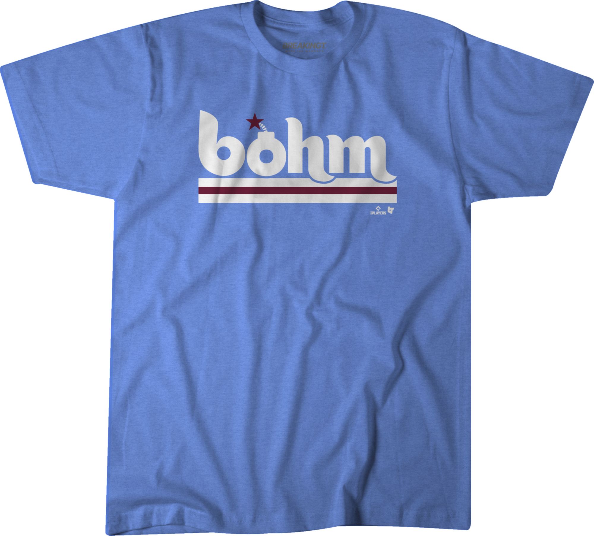 BreakingT Men's Philadelphia Phillies Light Blue Bohm Bomb T-Shirt