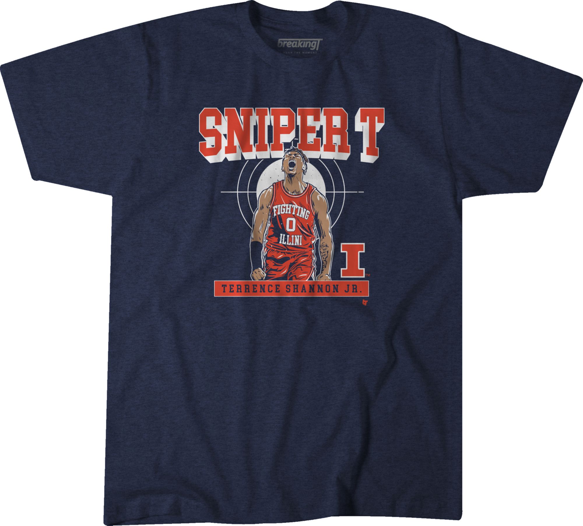 BreakingT Men's Illinois Fighting Illini Navy 'Sniper T' Terrence Shannon Jr. T-Shirt