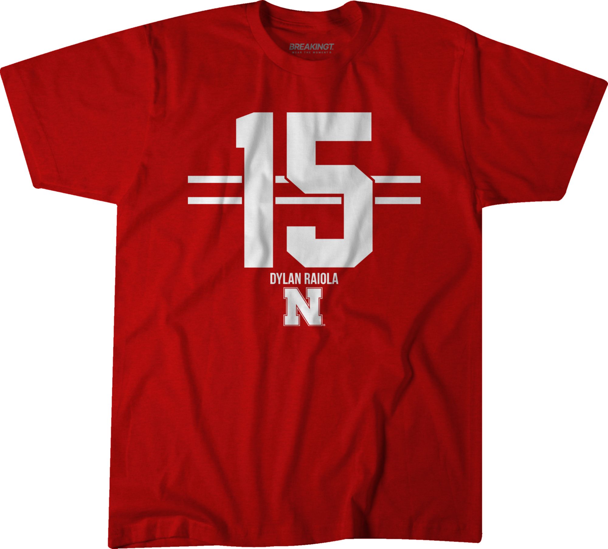 BreakingT Men's Nebraska Cornhuskers Scarlet Dylan Raiola Jersey T-Shirt
