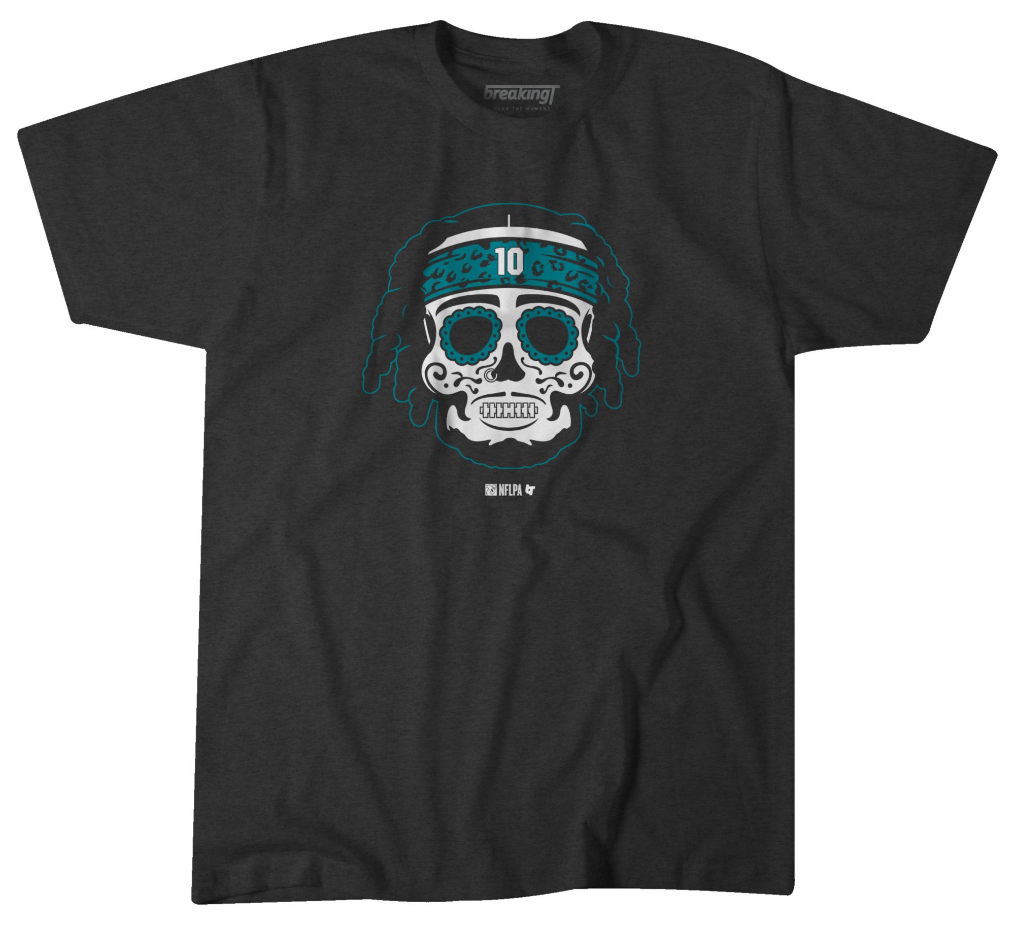 BreakingT Men's Miami Dolphins Tyreek Hill Sugar Skull Black T-Shirt