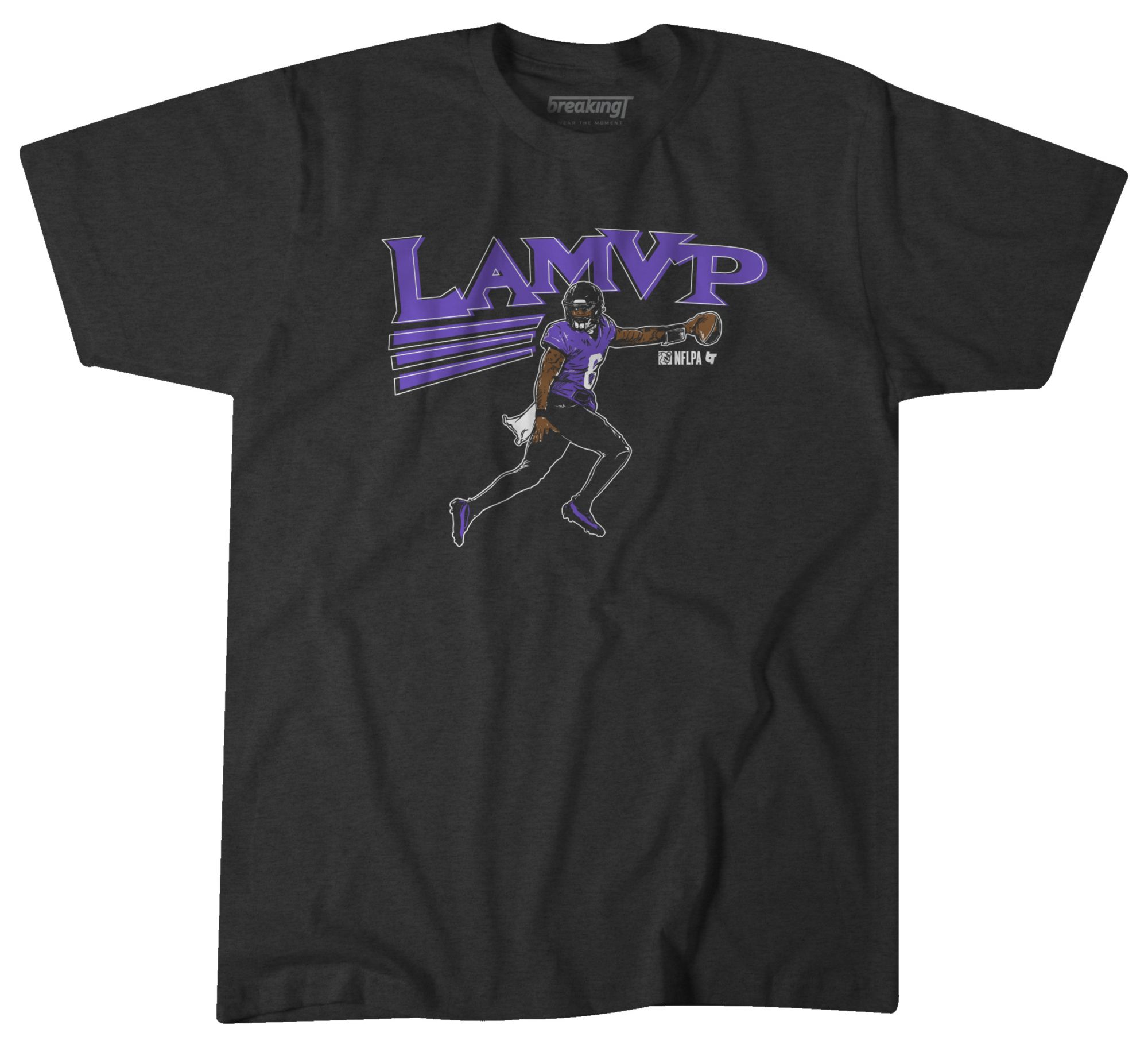 BreakingT Men's Baltimore Ravens Lamar Jackson MVP Black T-Shirt