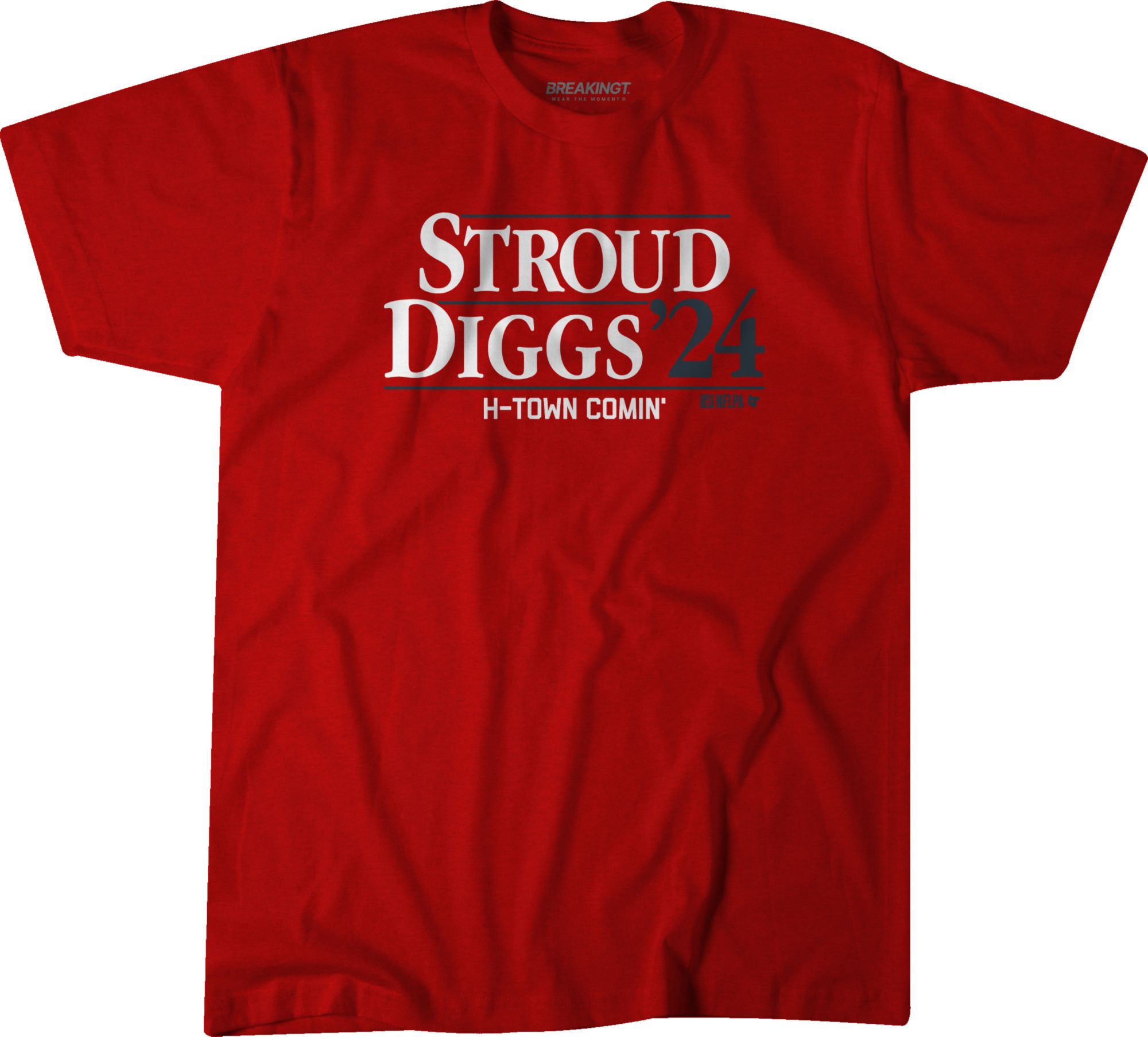 BreakingT Men's Houston C.J. Stroud x Stefon Diggs President Red T-Shirt
