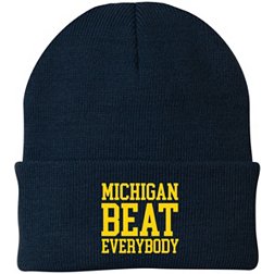 Michigan Beat Everybody Adult Michigan Wolverines Navy Knit Beanie