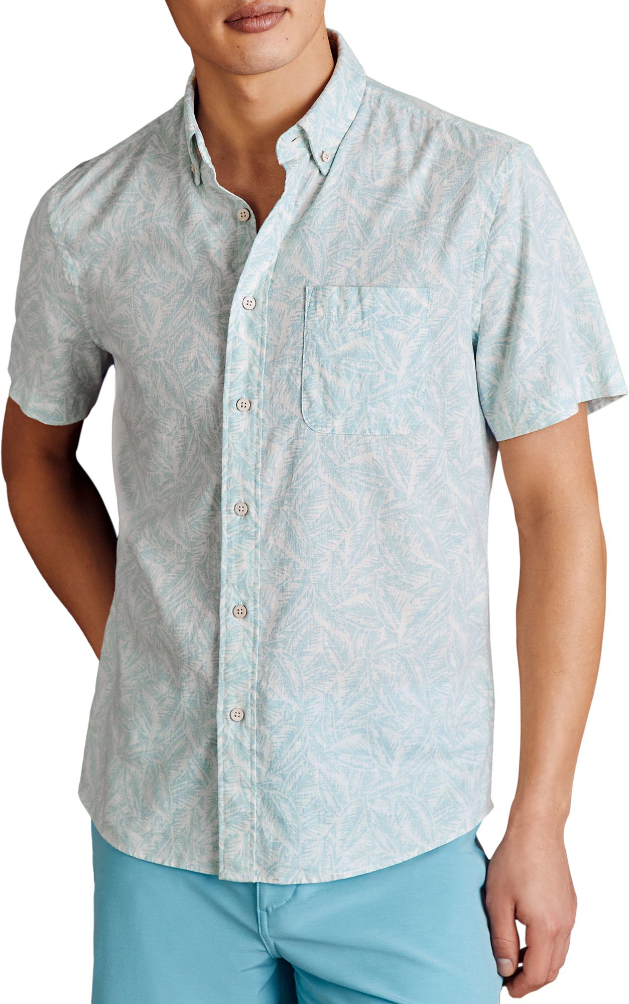 Teal Jungle Leaf Print