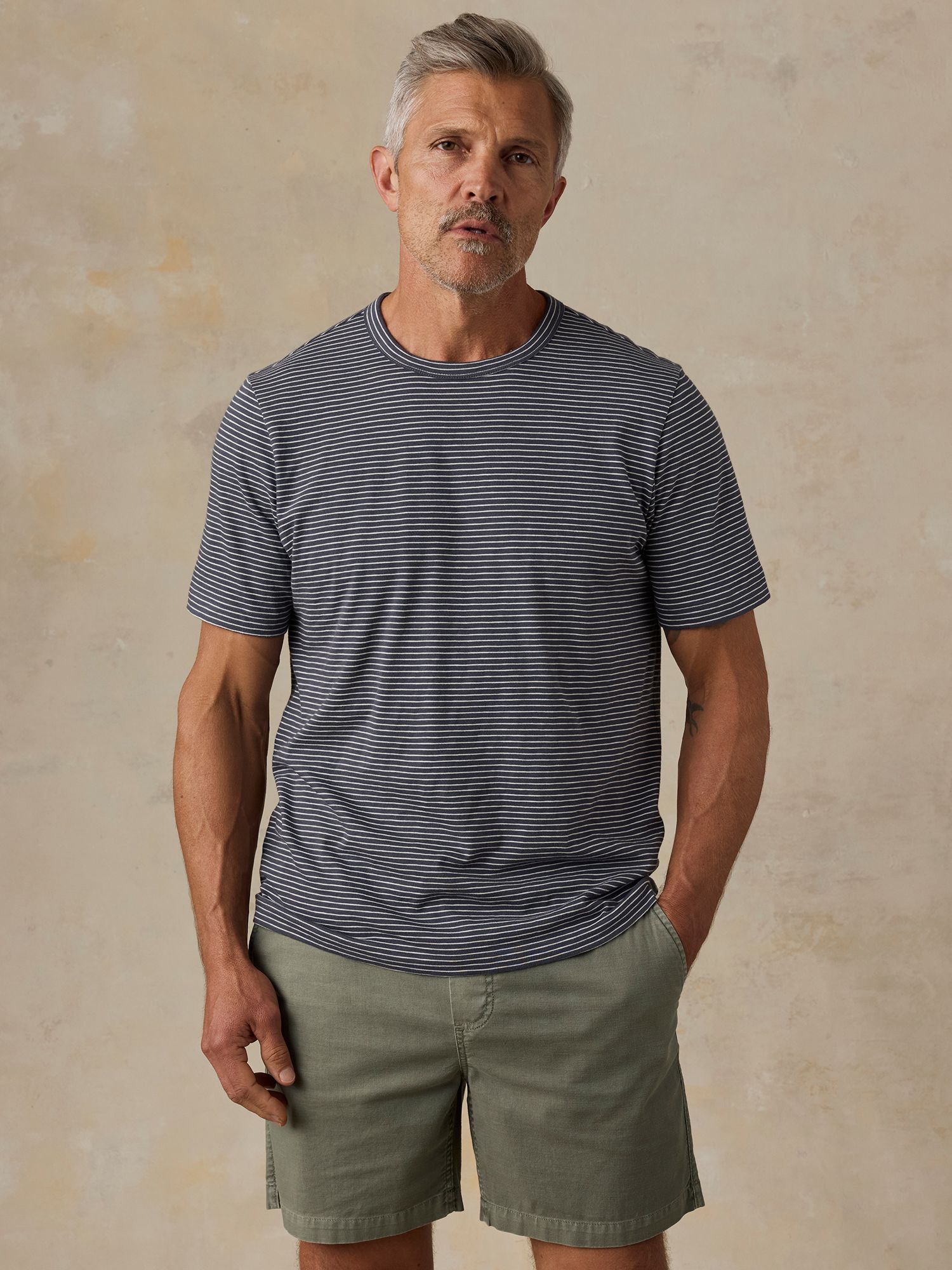 Navy Ivory Stripe