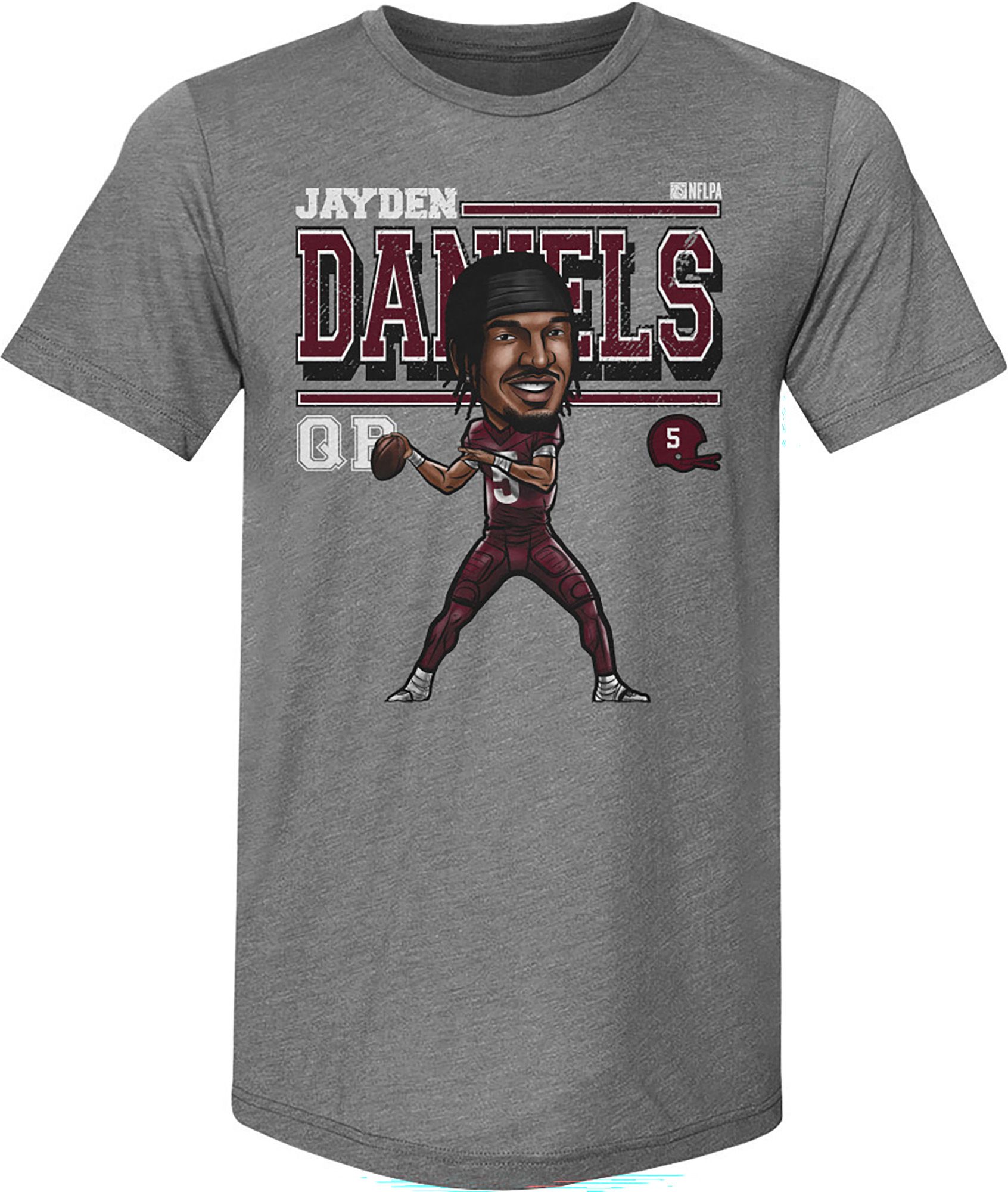 500 LEVEL Men's Washington Commanders Jayden Daniels Cartoon T-Shirt