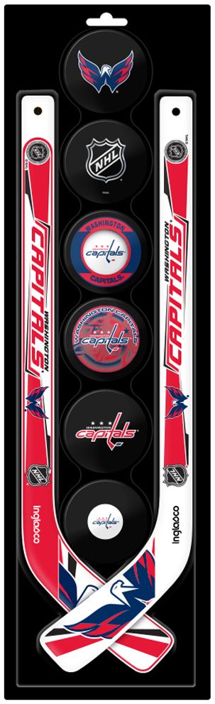 Inglasco Inc. Washington Capitals Puck And Stick Set 6 Pack