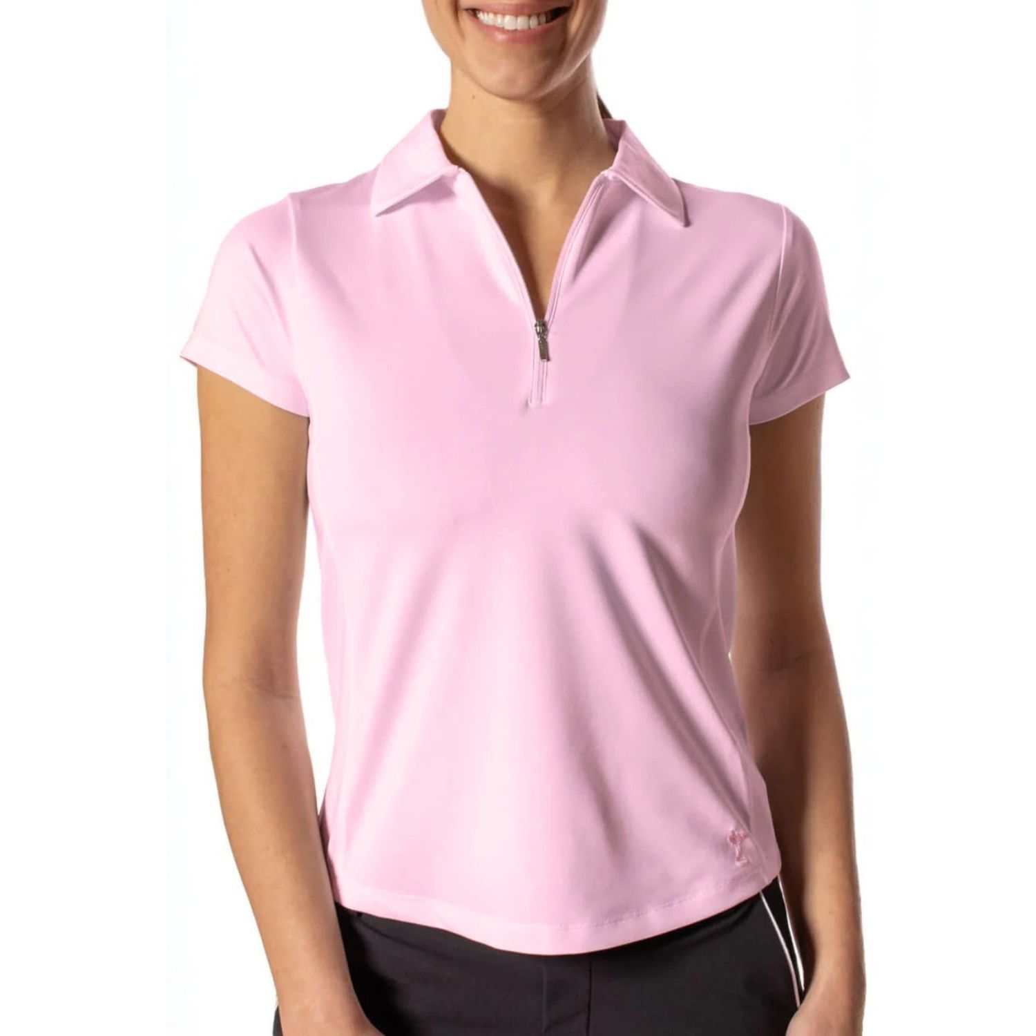 Golftini Women's Zip Stretch Short Sleeve Golf Polo