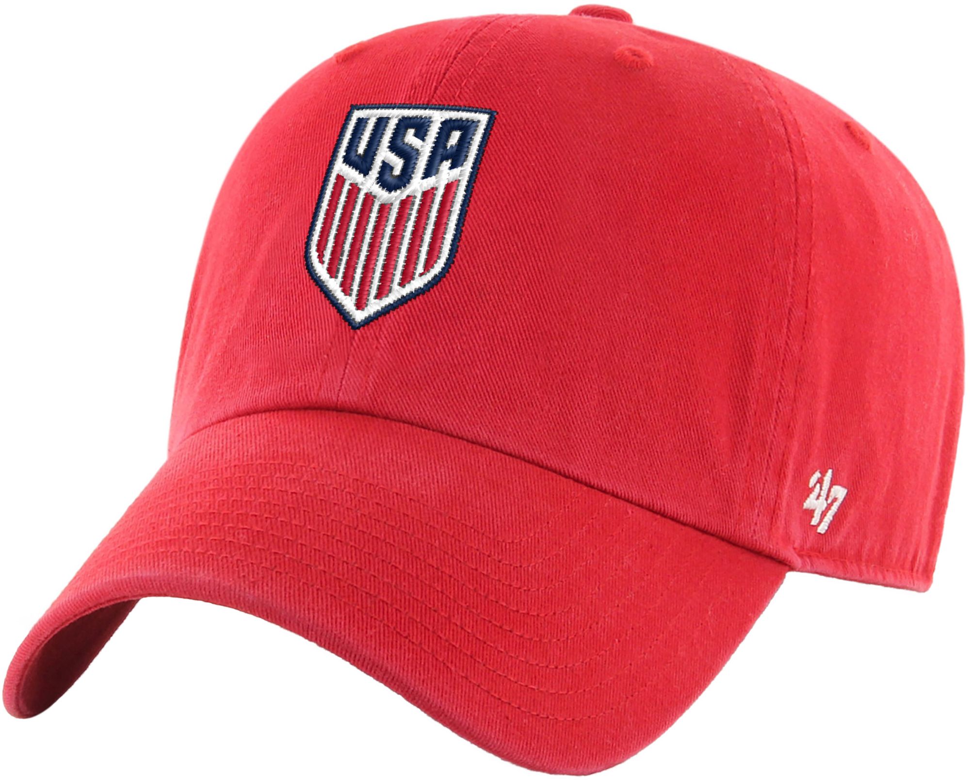 '47 Adult USMNT Red Flat Clean Up Adjustable Hat
