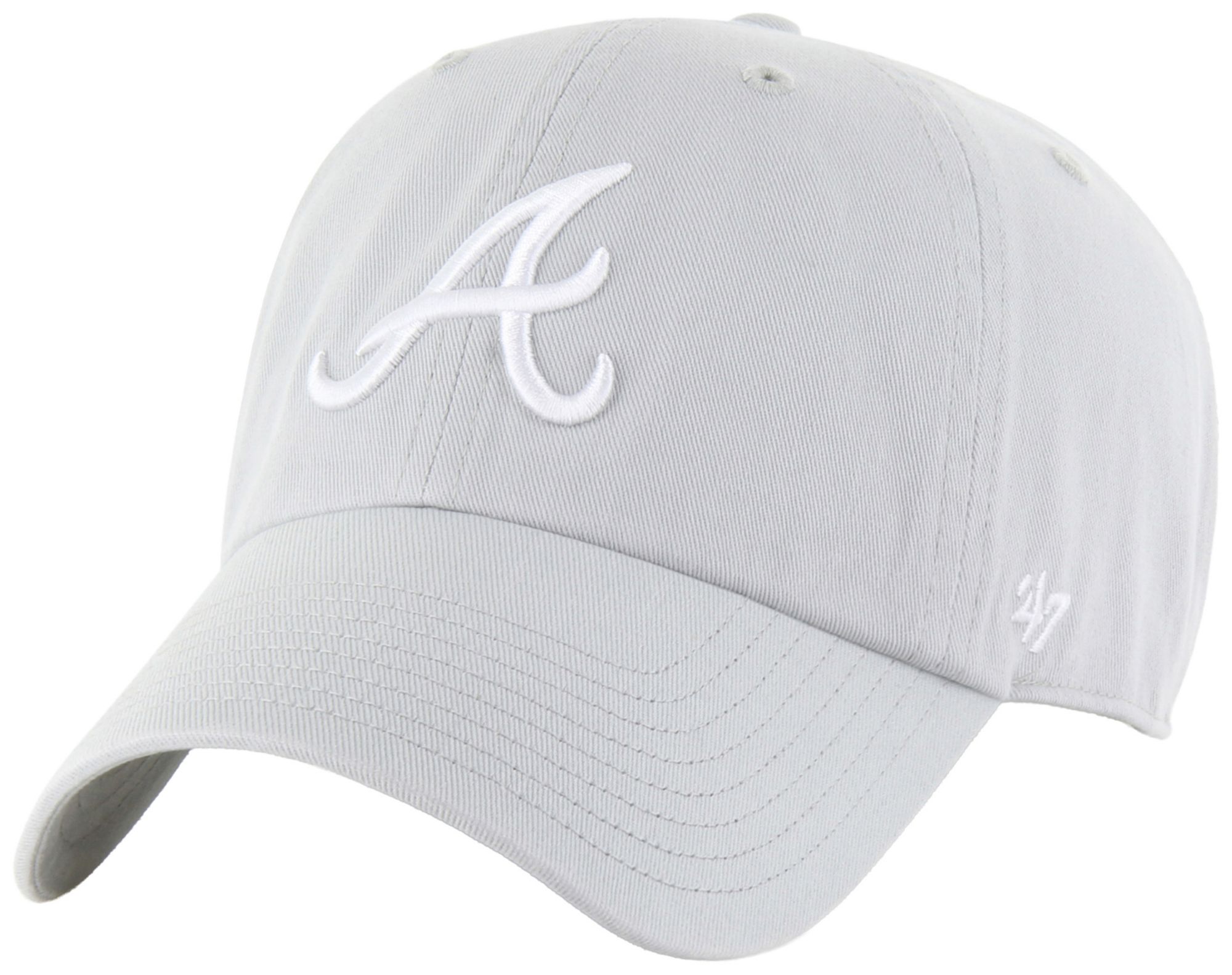 '47 Adult Atlanta Braves Grey Clean Up Adjustable Hat