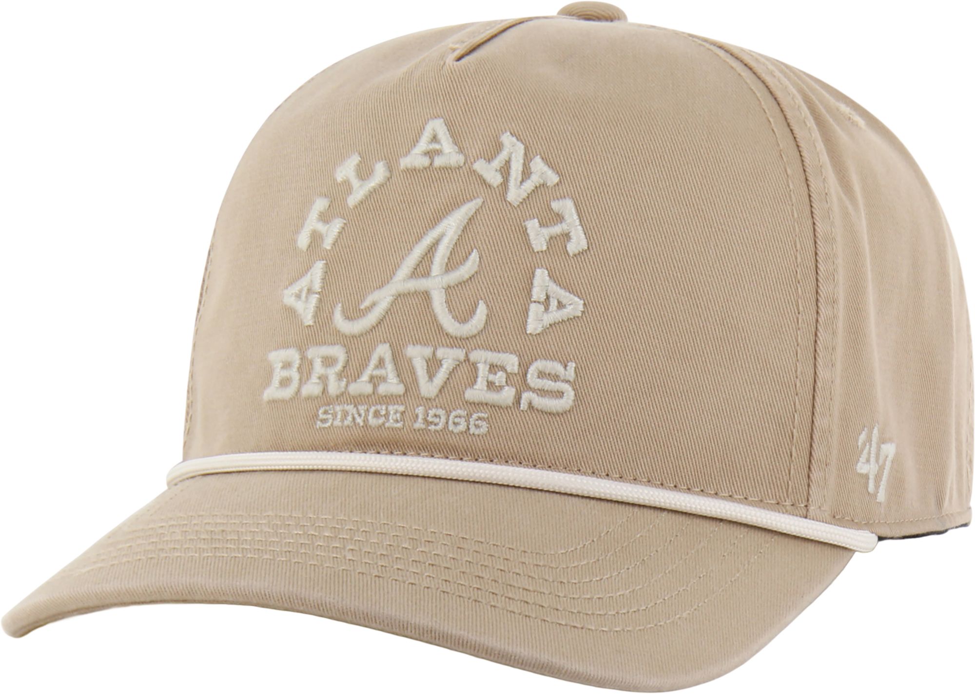 '47 Adult Atlanta Braves Khaki Ranchero Hitch Adjustable Hat