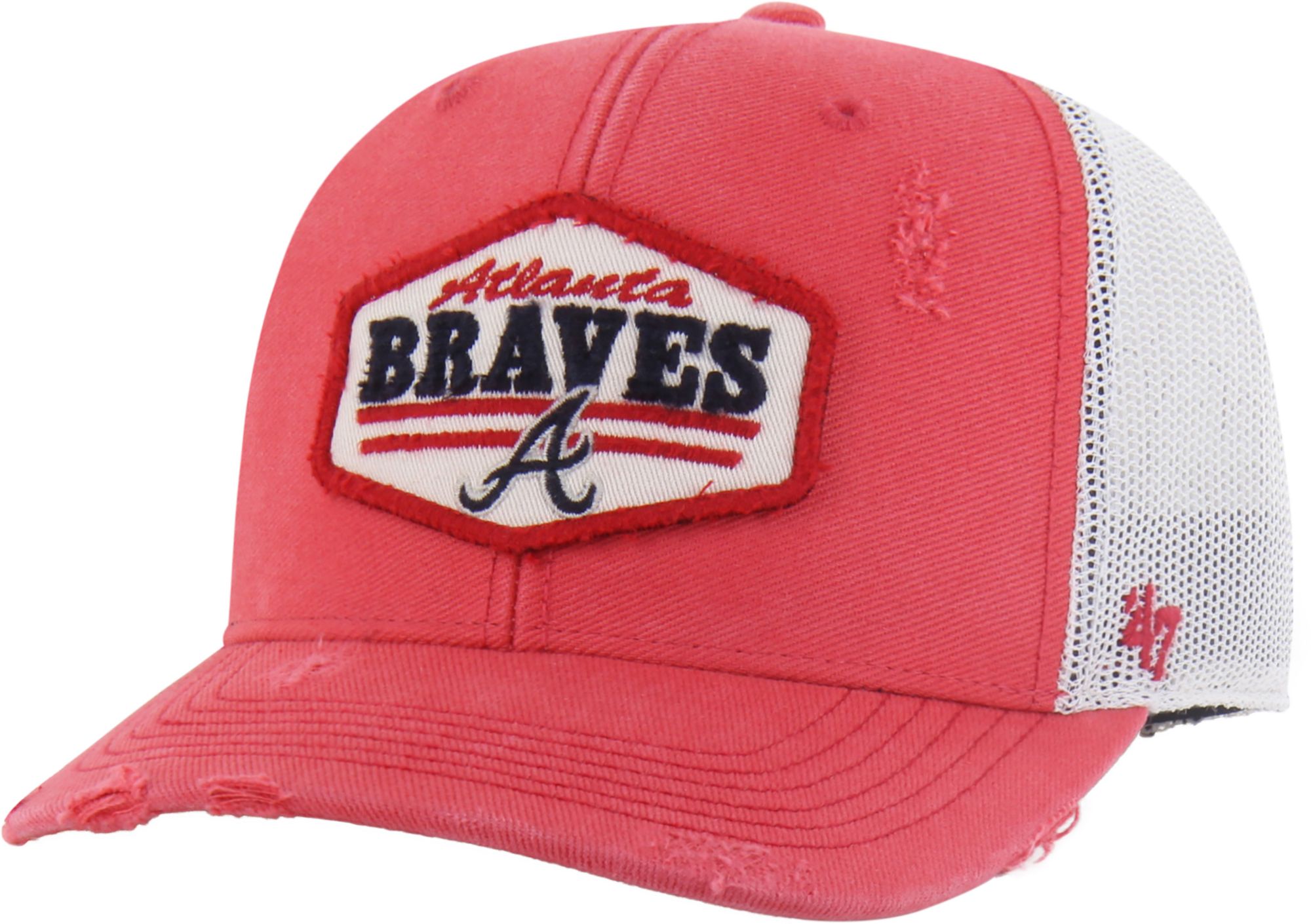 '47 Adult Atlanta Braves Red Salvage Adjustable Trucker Hat