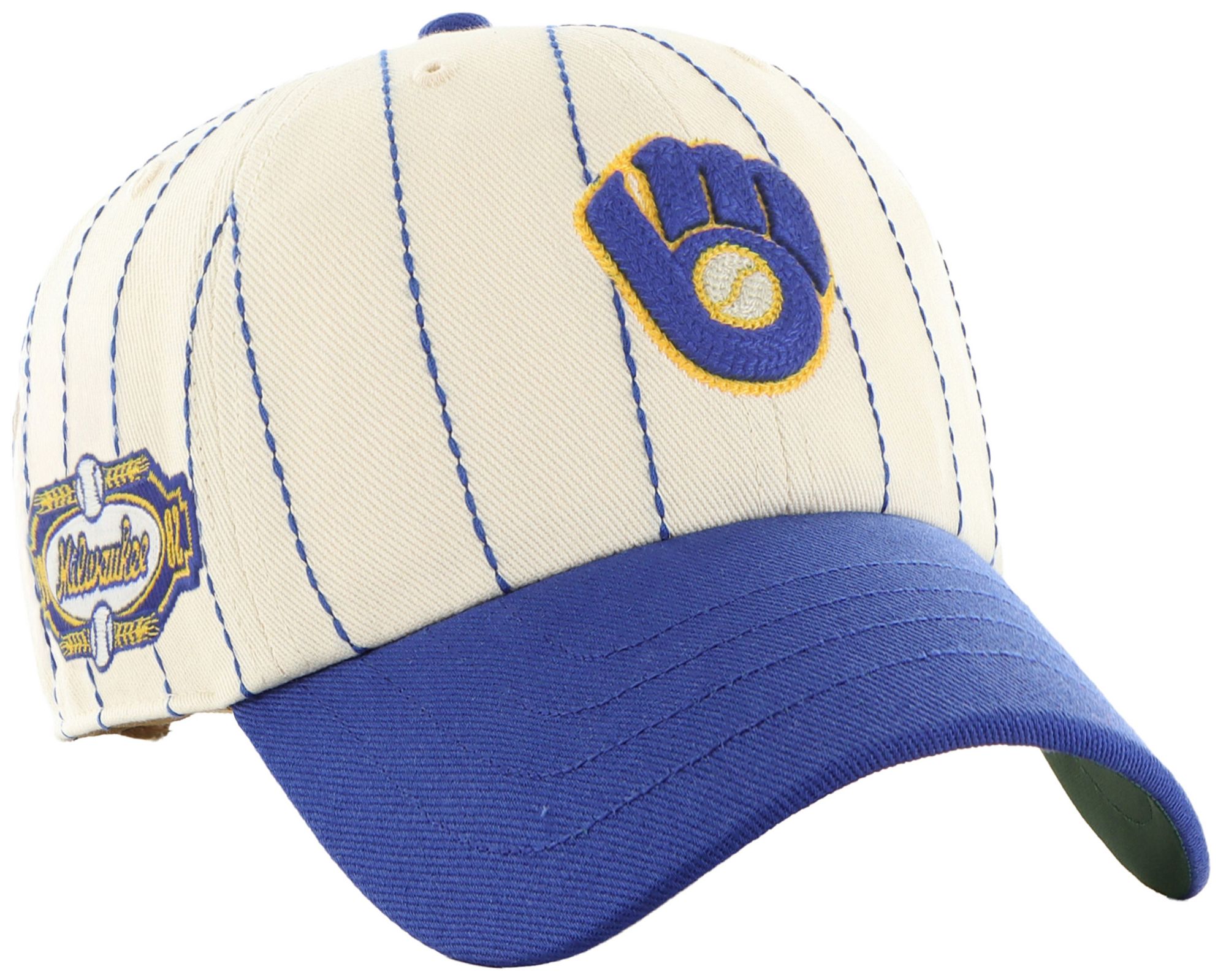 '47 Adult Milwaukee Brewers Cream Cooperstown Rawlings Clean Up Adjustable Hat