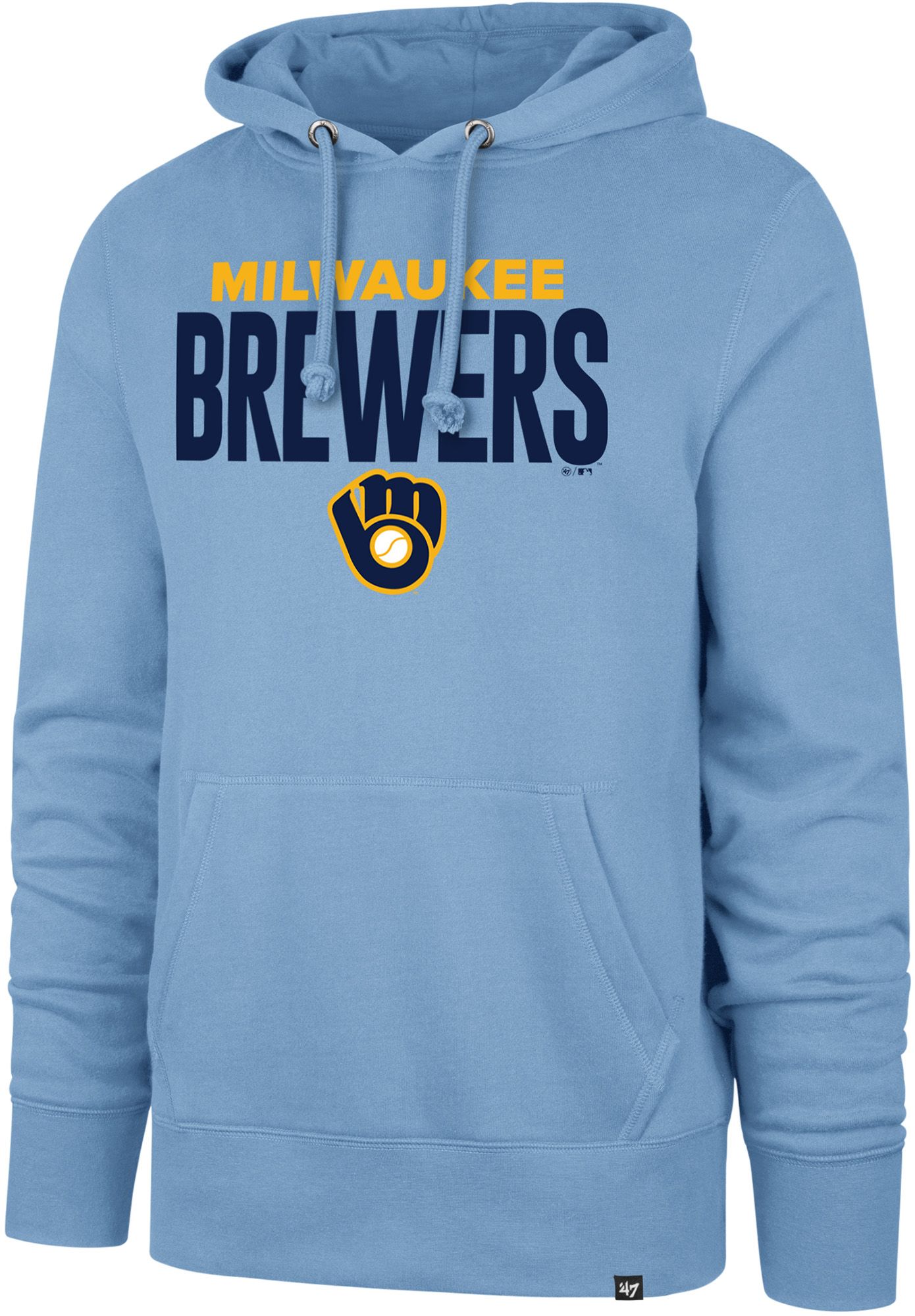 '47 Adult Milwaukee Brewers Carolina Blue Stack Up Hoodie