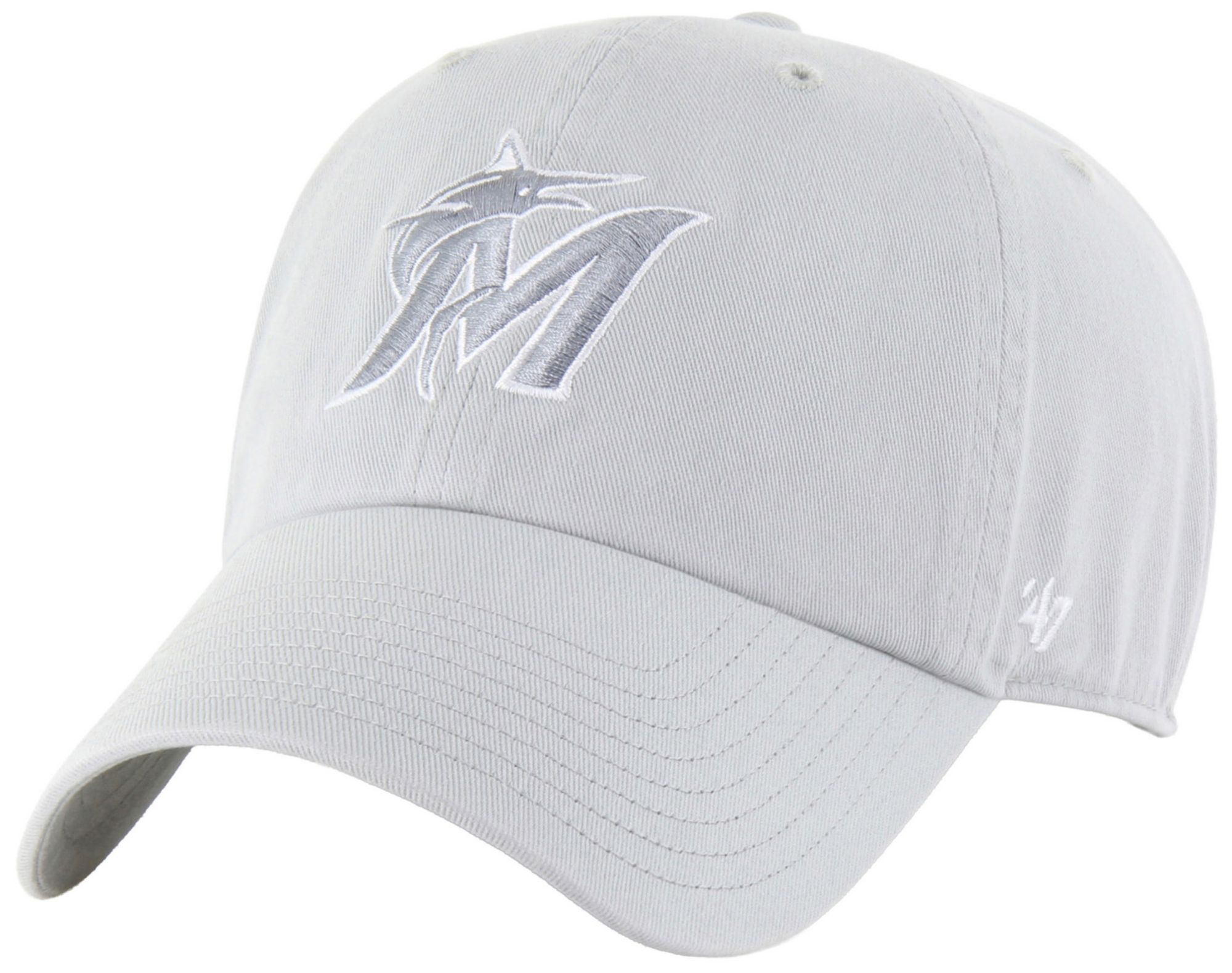 '47 Adult Miami Marlins Grey Clean Up Adjustable Hat