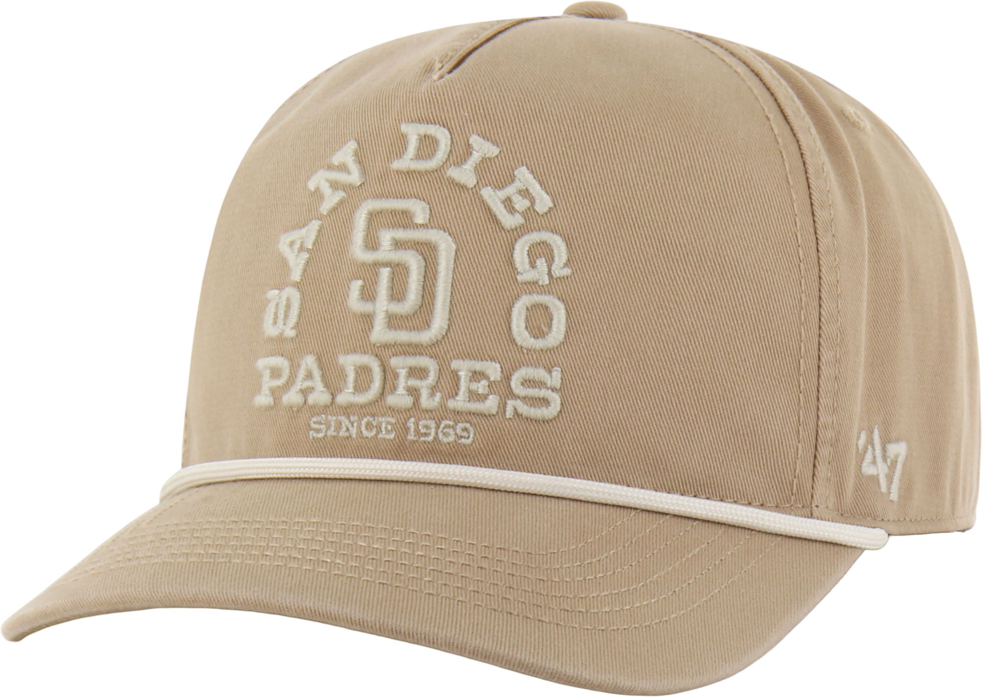 '47 Adult San Diego Padres Khaki Ranchero Hitch Adjustable Hat