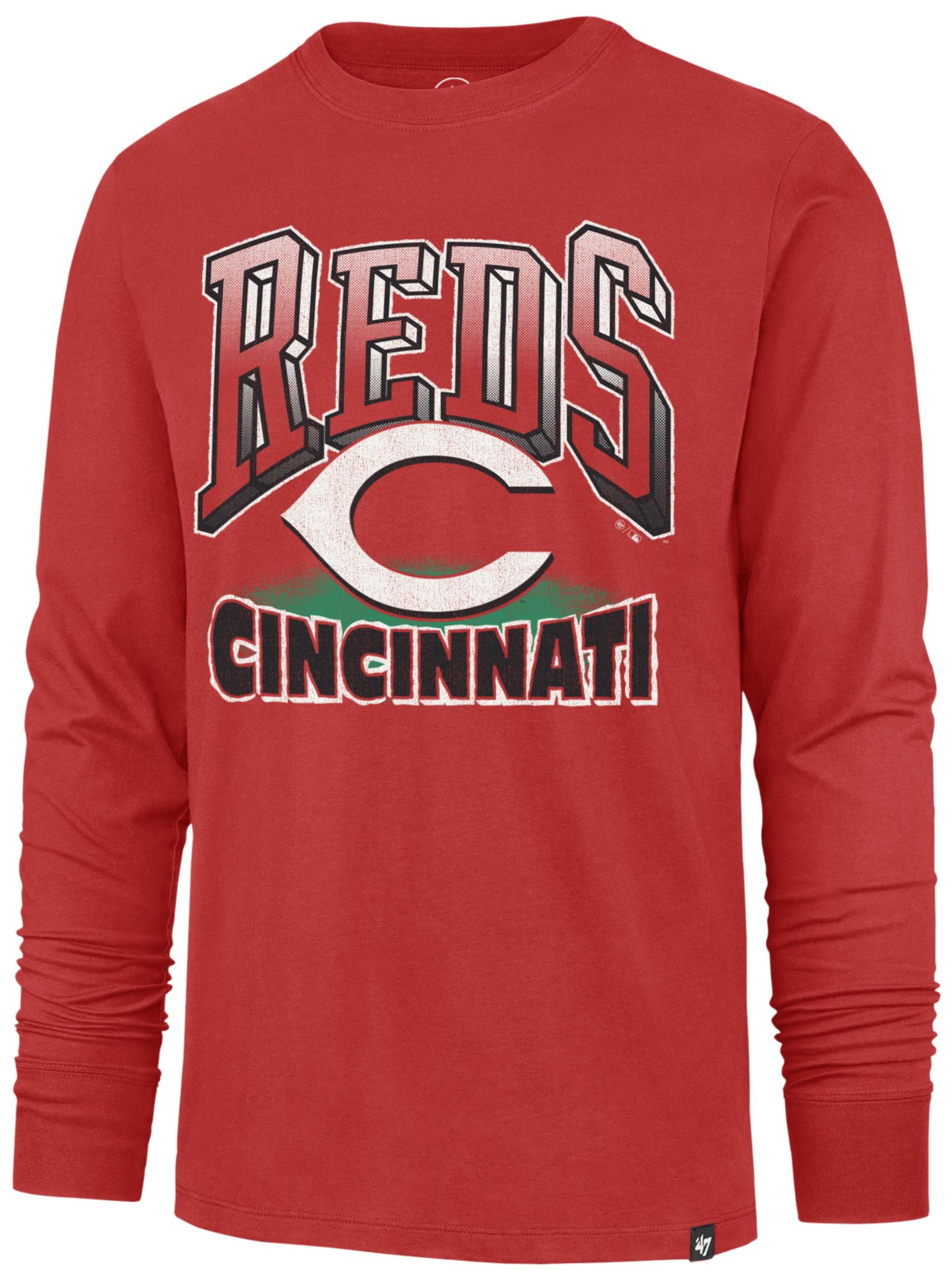 '47 Adult Cincinnati Reds Red Franklin Alternate Worn Arch Long Sleeve Shirt