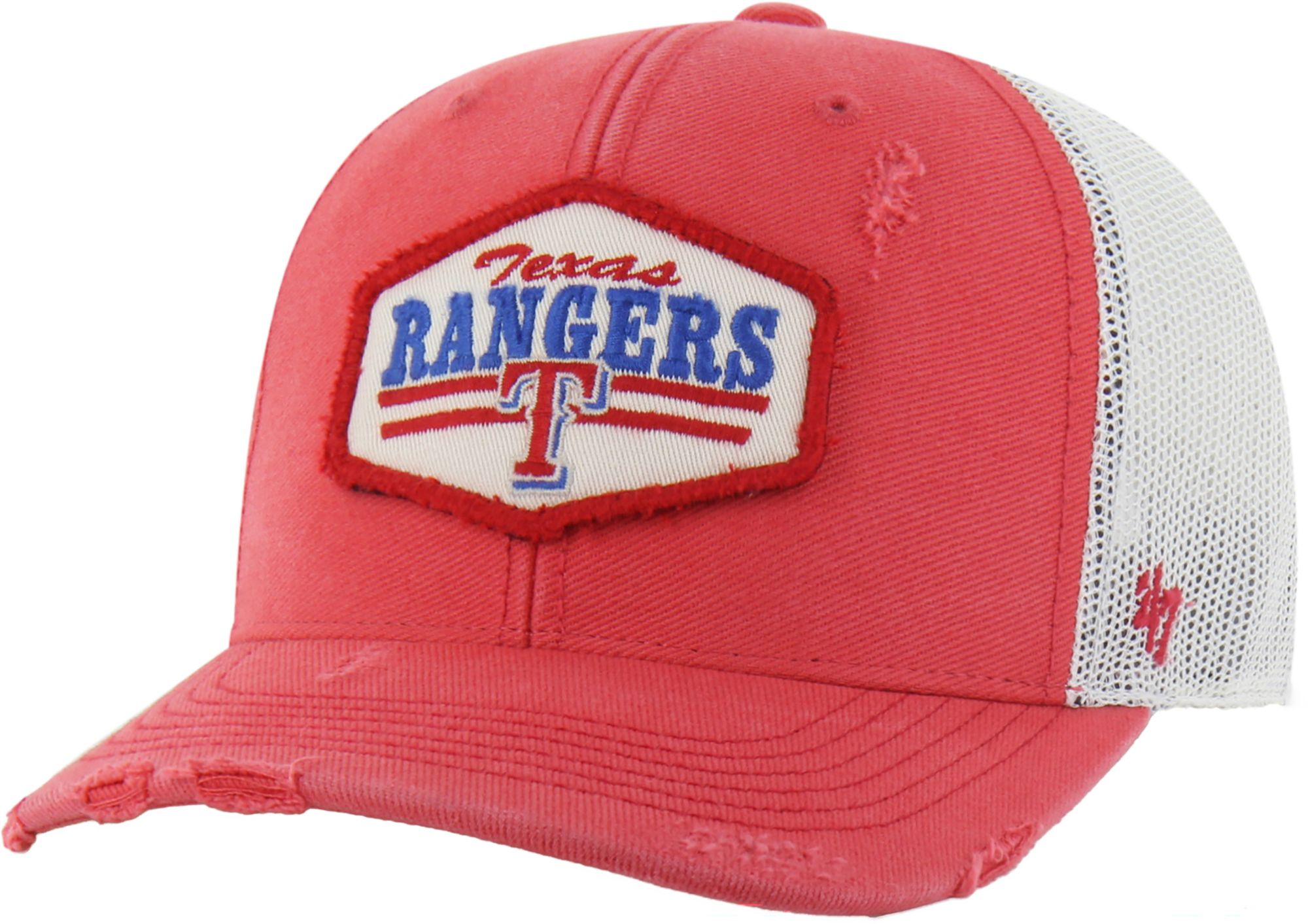 '47 Adult Texas Rangers Red Salvage Adjustable Trucker Hat