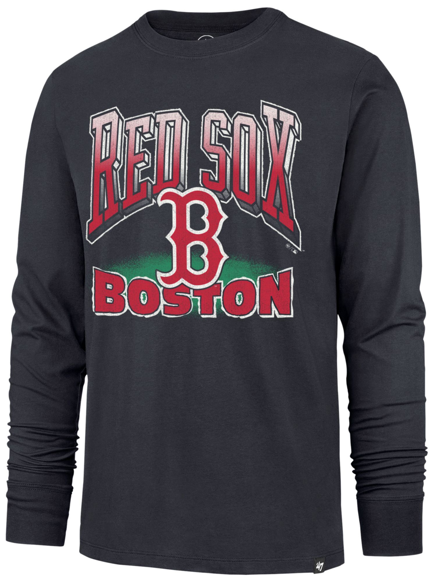 '47 Adult Boston Red Sox Atlas Blue Franklin Alternate Worn Arch Long Sleeve Shirt