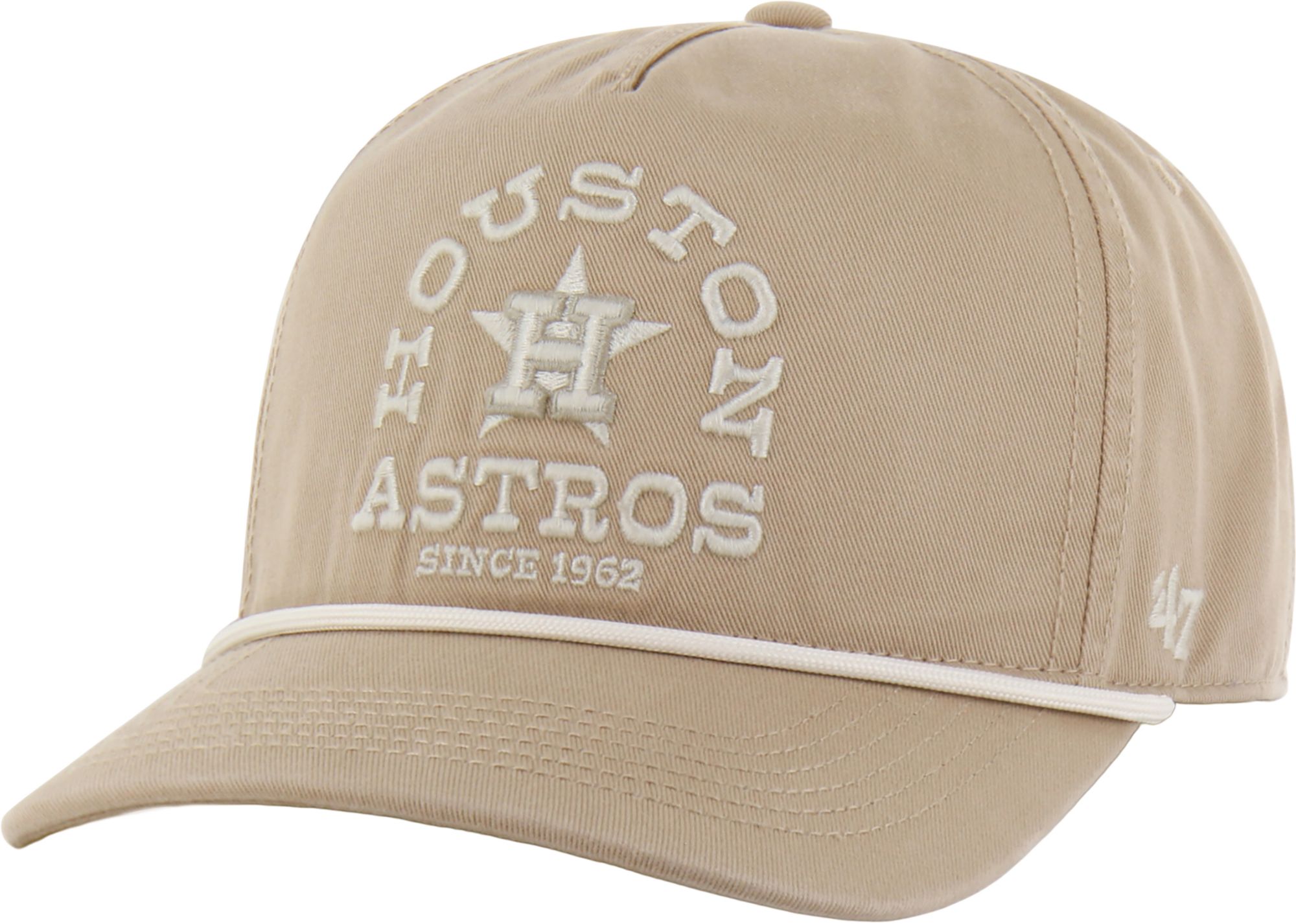 '47 Adult Houston Astros Khaki Ranchero Hitch Adjustable Hat