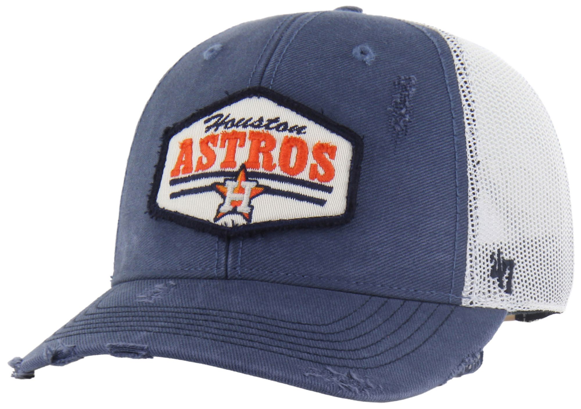 '47 Adult Houston Astros Navy Salvage Adjustable Trucker Hat