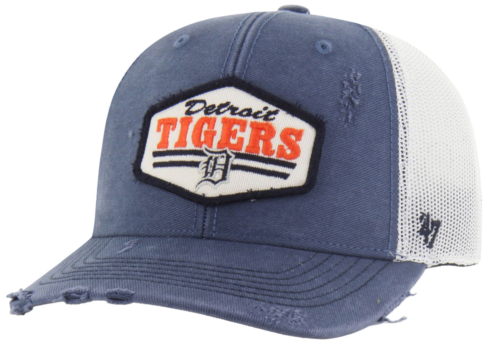 '47 Adult Detroit Tigers Navy Salvage Adjustable Trucker Hat