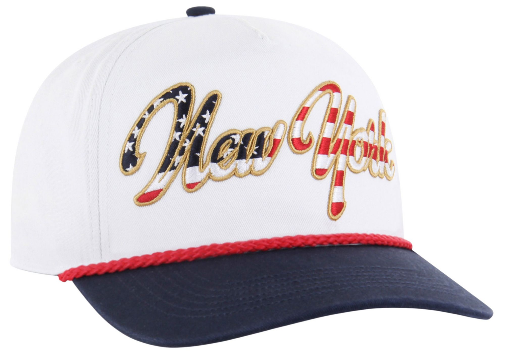 '47 Adult New York Yankees White Patriotic Hitch Adjustable Hat