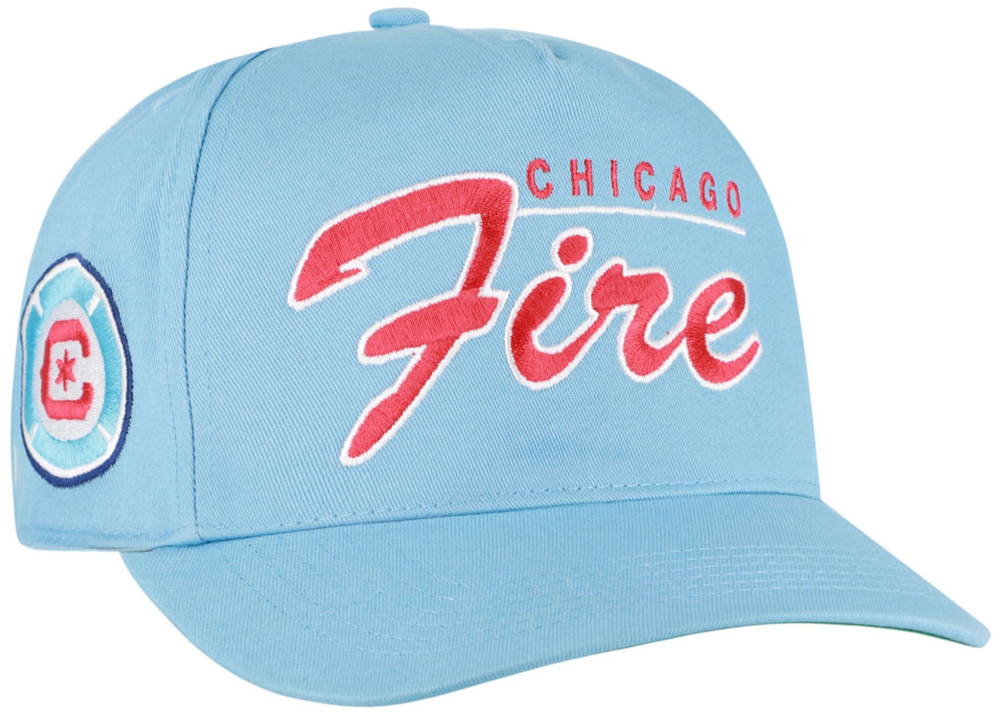 '47 Adult Chicago Fire Light Blue Script Hitch Adjustable Hat