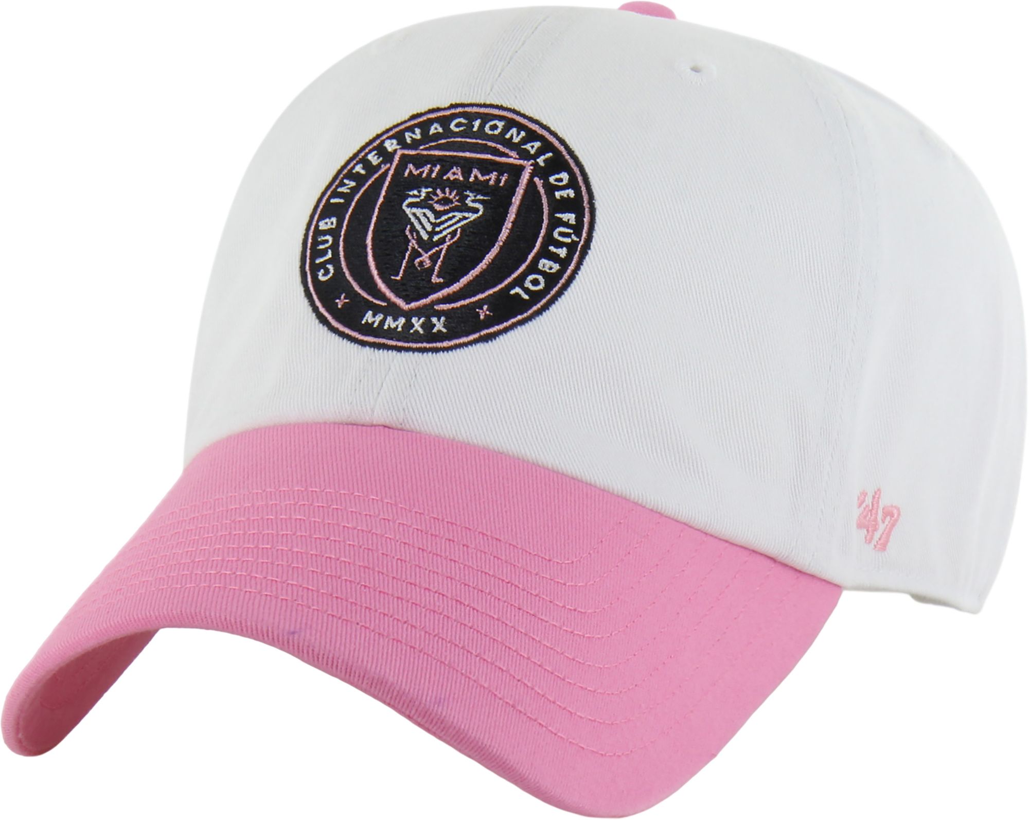 '47 Adult Inter Miami CF White Two Tone Logo Clean Up Adjustable Hat