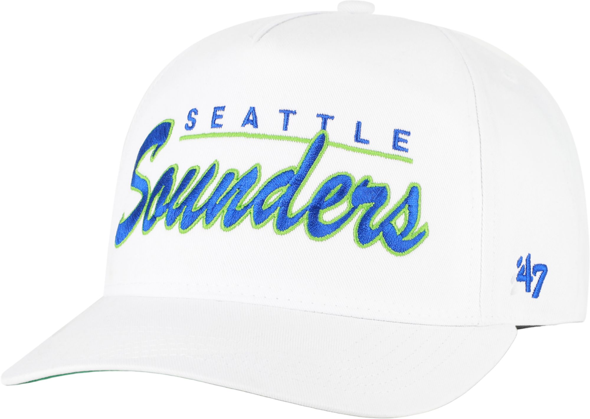 '47 Adult Seattle Sounders White Script Hitch Adjustable Hat