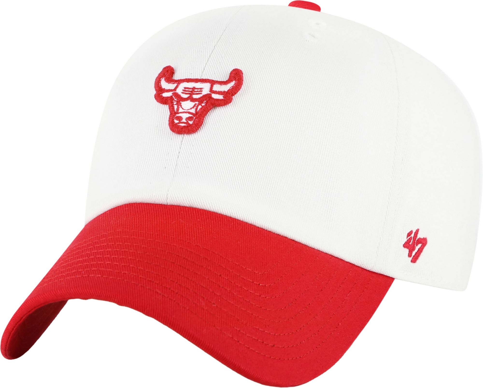 '47 Adult Chicago Bulls Off White Two Tone Contemporary Clean Up Adjustable Hat
